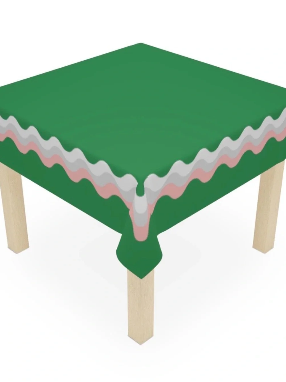 Green Wavy Border Tablecloth - Home Dining